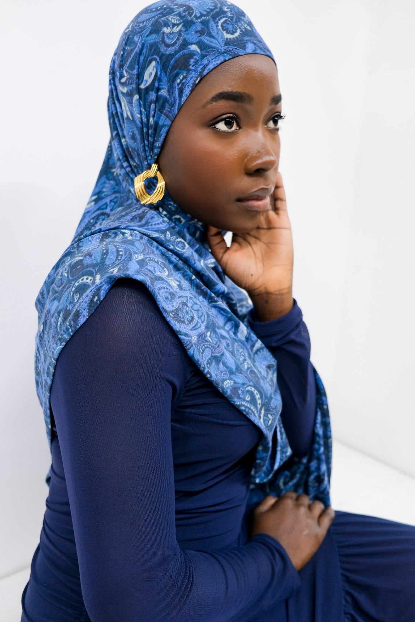 Paisley Ocean Jersey Hijab