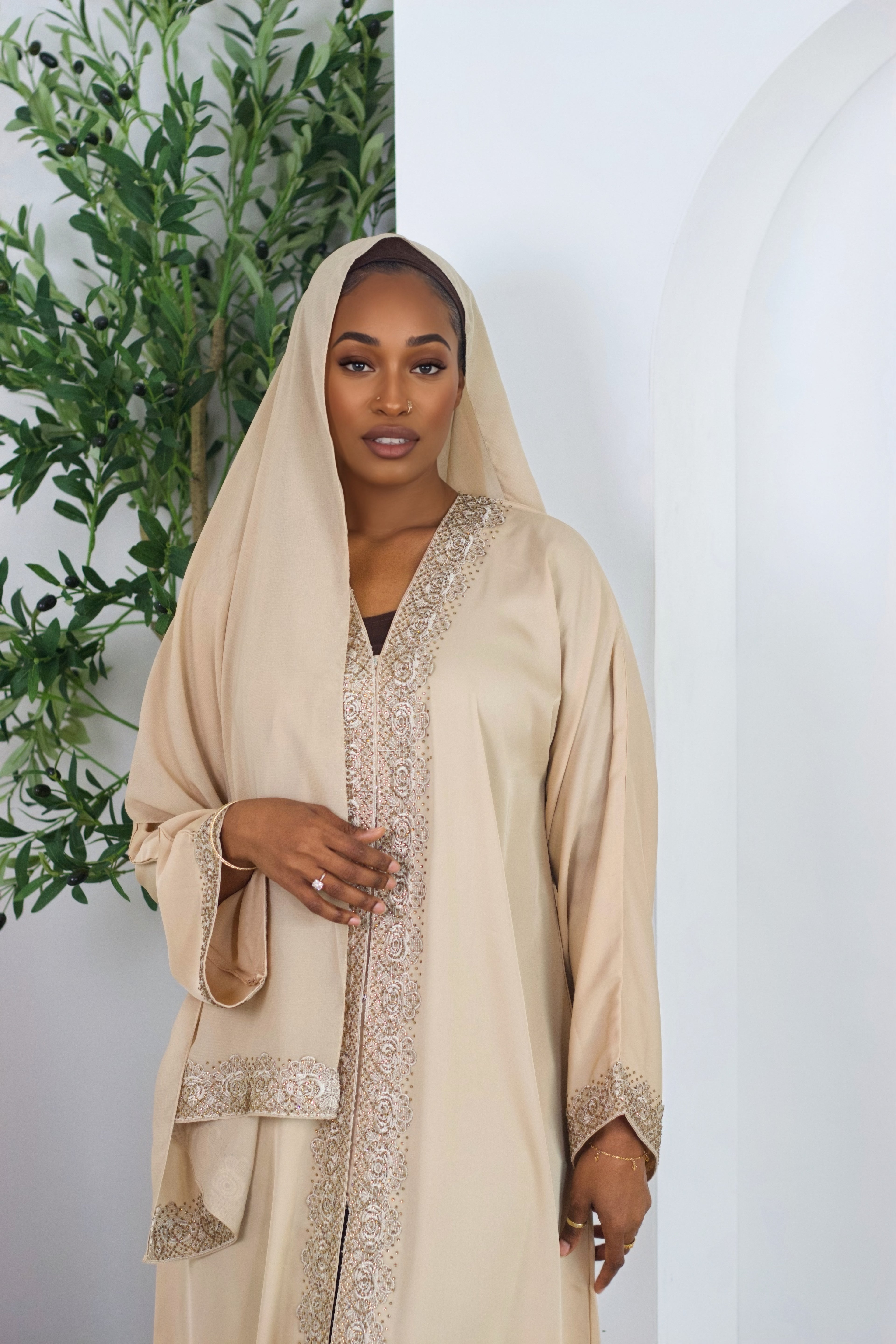 Hayat Open Abaya - Sand Dune