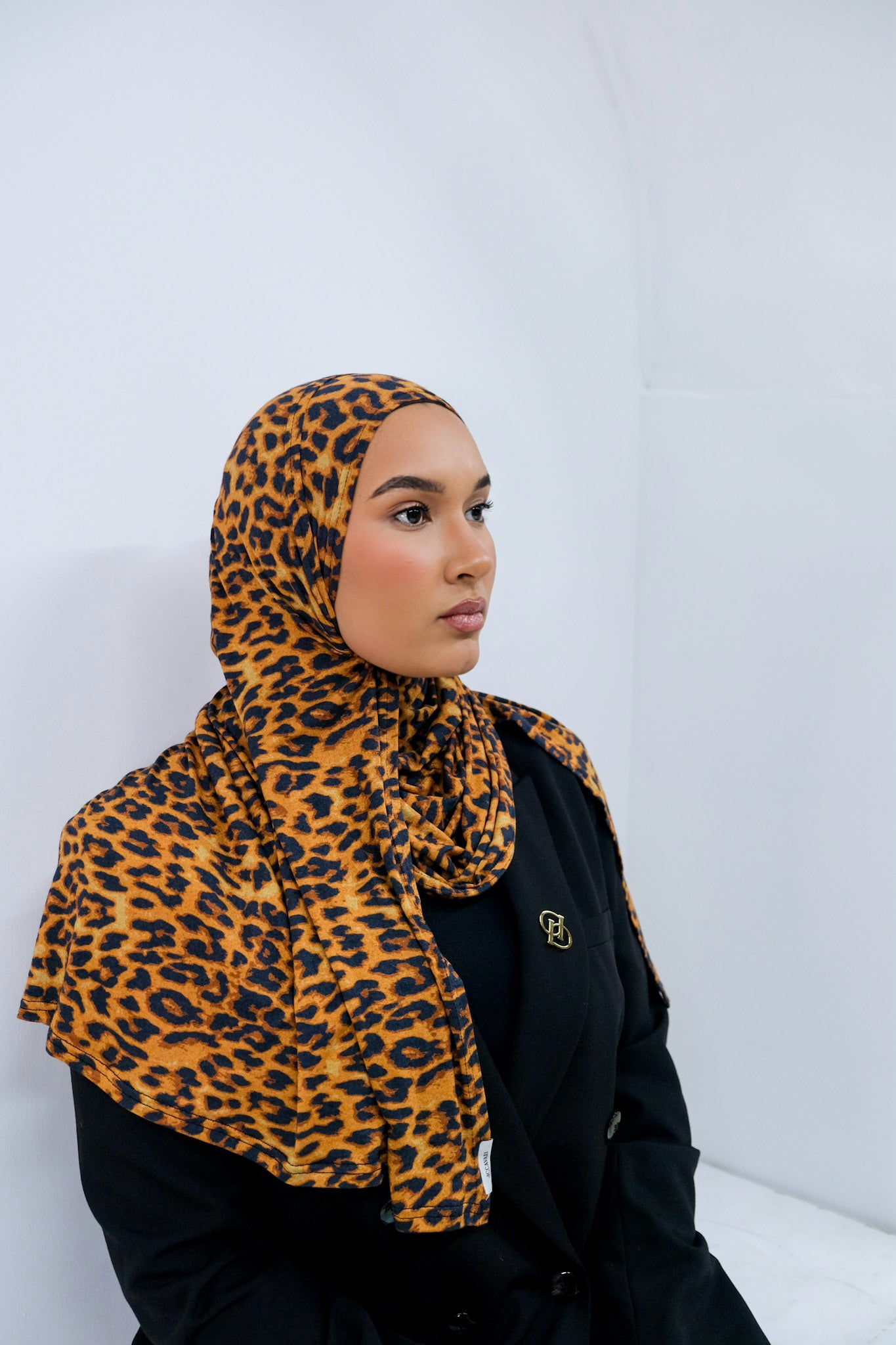 Bronze Leopard Jersey Hijab