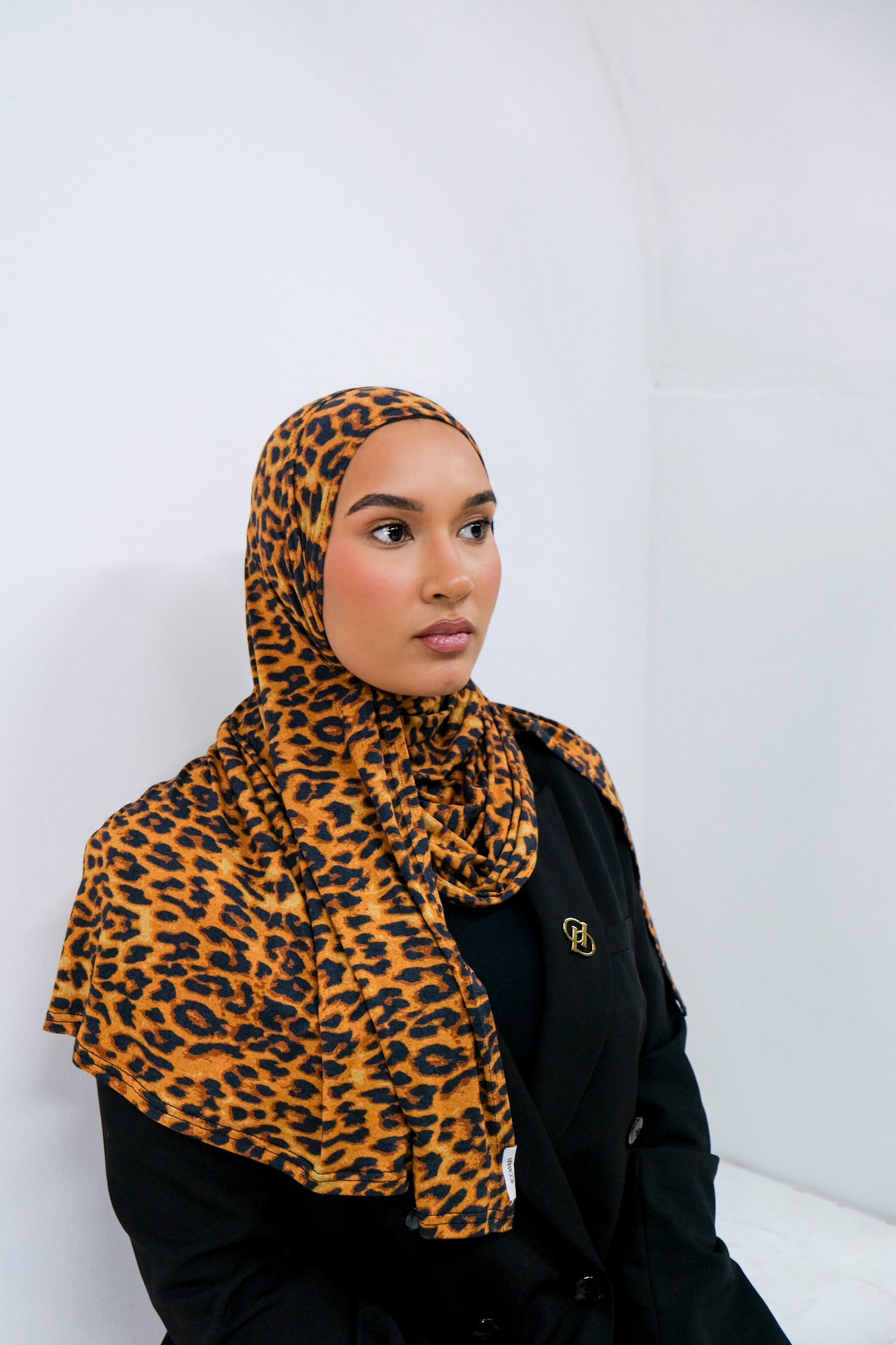 Bronze Leopard Jersey Hijab